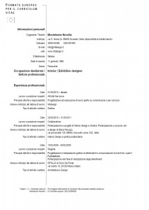 Curriculum Vitae Compilato Modello curriculum europeo professionista