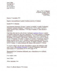 Lettera di presentazione esempi