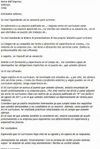 Lettera Di Presentazione In Spagnolo Modello Curriculum