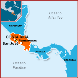 mappa del Costa Rica