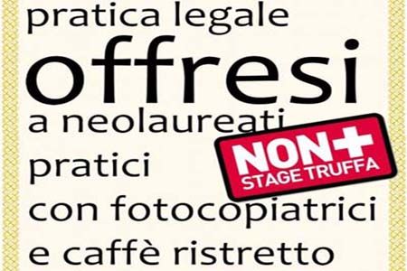 cartello ironico sugli stage