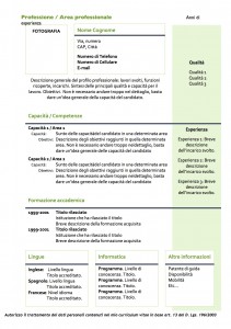 modelli curriculum vitae formato europeo compilati