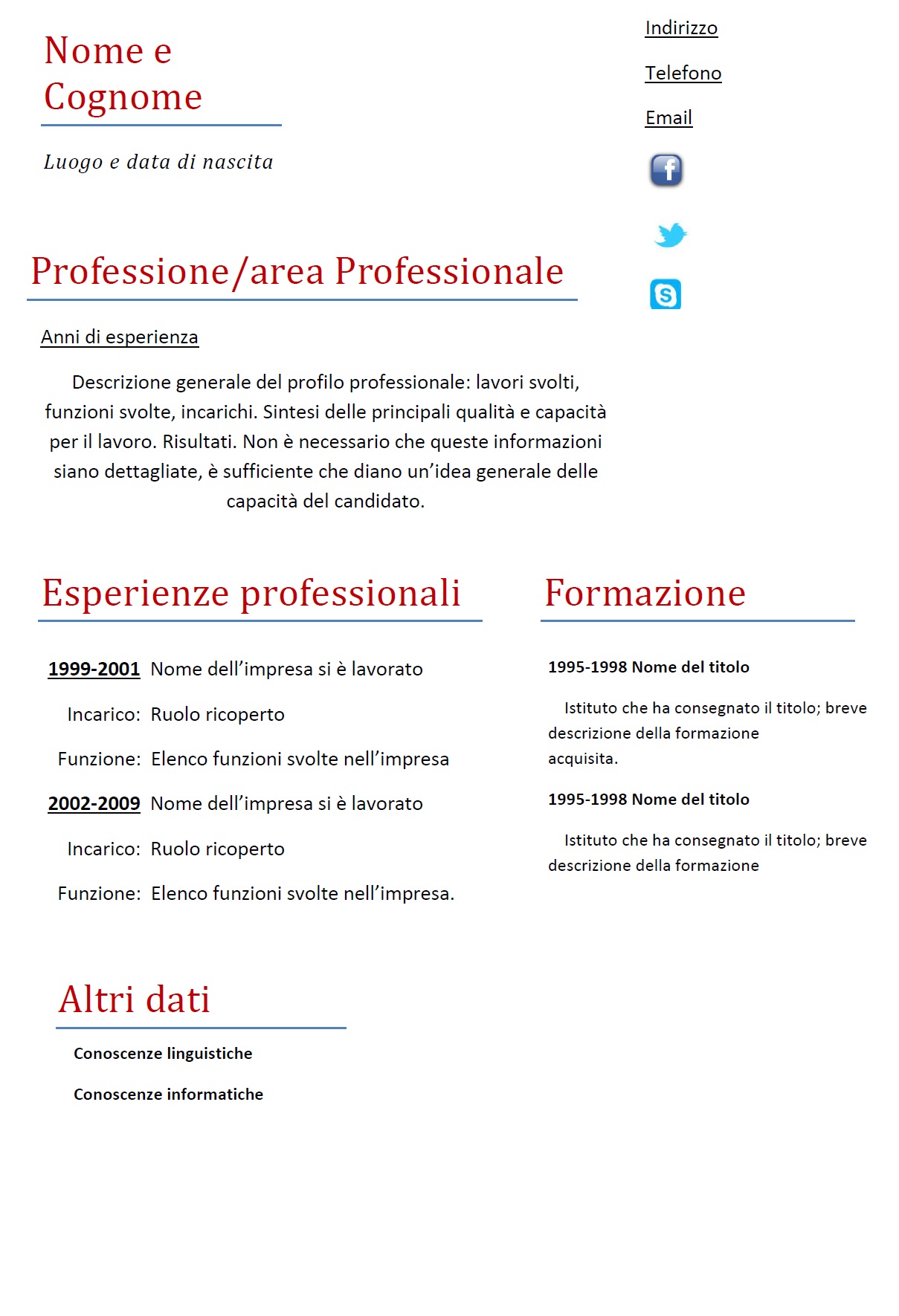 Cv Europeo Da Scaricare In Pdf Bigwhitecloudrecs