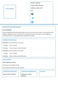 Curriculum vitae funzionale modello