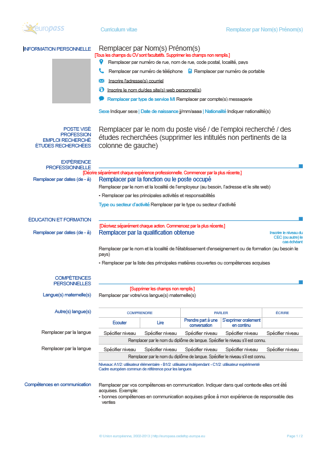 Modello Curriculum Da Compilare Esempio Si Curriculum Da Compilare